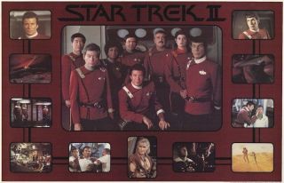 Star Trek Ii Wrath Khan Cast Collage 22x34 Movie Poster William Shatner Nimoy