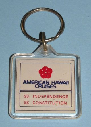 Vtg American Hawaii Cruises Ss Independence Ss Constitution Keyring Advertise