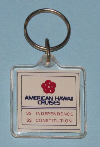 VTG AMERICAN HAWAII CRUISES SS INDEPENDENCE SS CONSTITUTION KEYRING ADVERTISE 2