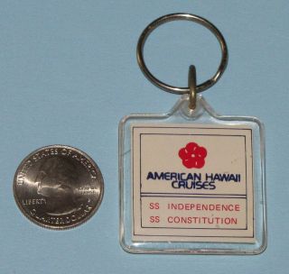 VTG AMERICAN HAWAII CRUISES SS INDEPENDENCE SS CONSTITUTION KEYRING ADVERTISE 3