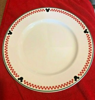 Disney " Gourmet Mickey Mouse " Set Of 2 World Porcelain Dinner Plates 10.  75 " Euc
