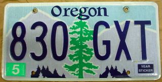 Oregon Pine Tree Over Purple Mountains License Plate Man Cave She Shed