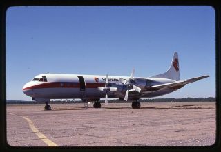 Hawaiian Air Lockheed L - 188 N5528 35mm Kodachrome Aircraft Slide