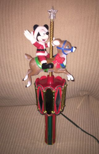 Disney Mickey Mouse Christmas Tree Topper Carousel Deer Light15 "