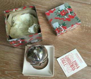 1984 Wallace Annual Silver Plate Sleigh Bell Christmas Ornament - Orig Box -