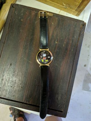 Mickey Mouse Pulsar Quartz Watch With Black Face