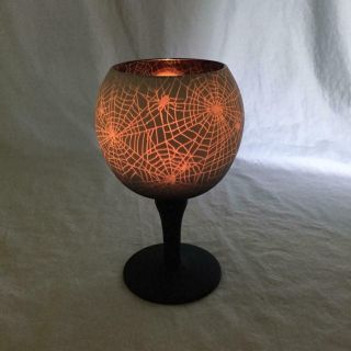 Yankee Candle Halloween Spider Web Goblet Tea Light Votive Holder