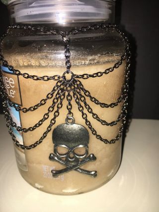 Yankee Candle Halloween Skull Jar Candle Necklace Nwot