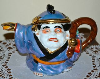 Fabulous Vintage Japanese Lustre Ware Figure Tea Pot In Form Of A Little Man