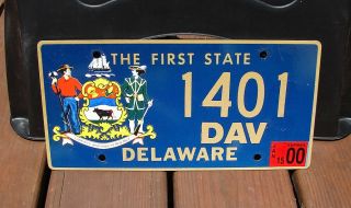 Delaware Disabled American Veteran License Plate Military 1401 Dav