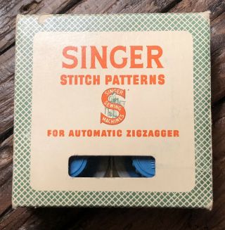 Vintage Singer Stitch Patterns For Automatic Zigzaggers Set Of 4 Blue