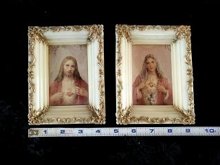 Vintage Sacred Heart Of Jesus & Virgin Mary Pictures