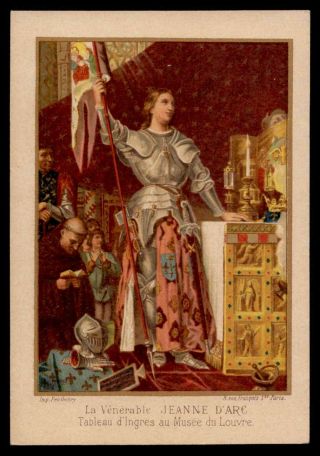 St Joan Of Arc In Armour Still Called Venerable Old Advertising Holy Card