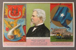 Kentucky 1888 Duke N133 State & Territorial Governors Tobacco Card Tri - Fold