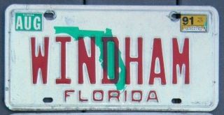 Florida Vintage 1991 License Plate Windham Ski Lodge Wyndhan Resort Hotels