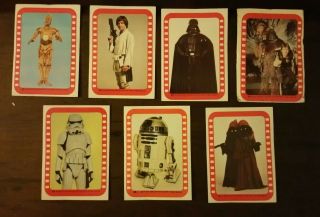 Vintage Star Wars Stickers (7) 1977 - Red Border - First Owner