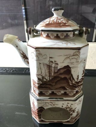 Vintage / Antique Chinese Or Japanese ? Porcelain Teapot With Warmer