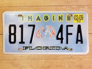 2009 Florida Imagine License Plate 817 4fa John Lennon Beatles