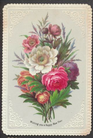 C4701 Victorian Goodall Year Card: Flowers