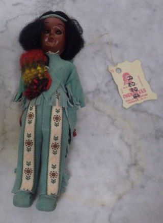 Native American Doll Made By Cherokees Qualla Reservation Nwt 7 " Tall