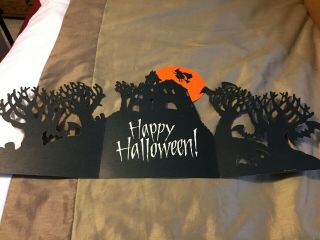 VINTAGE HALLMARK HAPPY HALLOWEEN PAPER FOLD OUT HAUNTED HOUSE,  WITCH & MOON 2