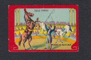 Old Matchbox Label Glazed Austria Bn68106 Circus Horse