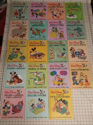 Walt Disney Fun - To - Learn Library Vol 1 - 19 Complete Set Bantam Books