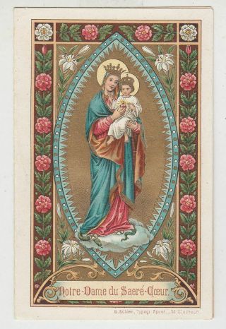 Our Lady Of The Sacred Heart Antique Holy Card Booklet Kulhen Edit