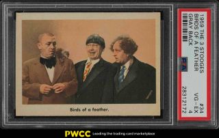 1959 Fleer The 3 Stooges Birds Of A Feather Gray Back 34 Psa 4 Vgex (pwcc)
