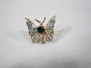 Vintage Rhinestone Butterfly Brooch Tiny Butterfly Pin Costume Jewelry