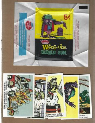 1965 Fleer Weird Ohs Wax Wrapper Plus Cards