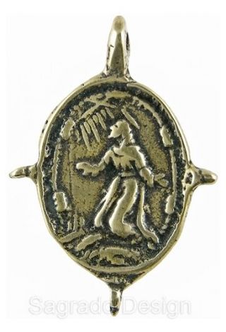 St.  Francis Receiving Stigmata Medal,  Bronze,  Cast From 18th C.  Italian