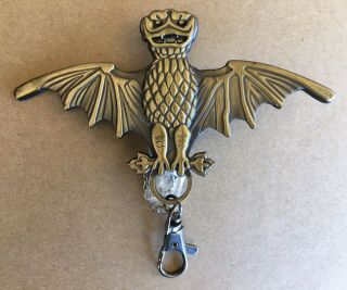 Disney O - Pin Black Light Decoder Lanyard Medal Bat Keychain U - V Light