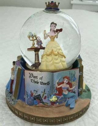 Disney Princesses Story Book Rotating Snow Globe Belle Small Chip