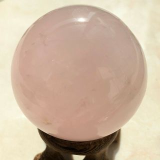 102g Natural Rose Pink Quartz Crystal Sphere Ball Healing P046