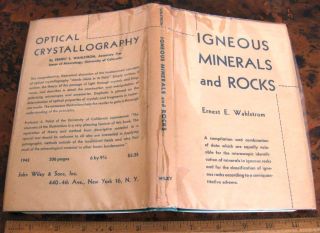 Igneous Minerals & Rocks By Wahlstrom 1948 Microscopic Identification Mineralogy