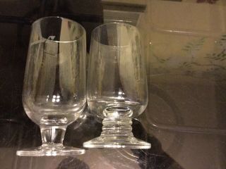 Two Older Airline Glasses.  Swissair And Singapore Airways