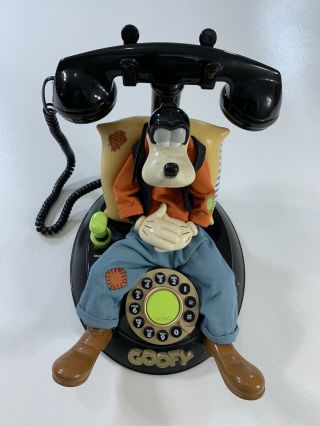 Vintage Walt Disney Telemania Goofy Animated Talking Corded Telephone Phone
