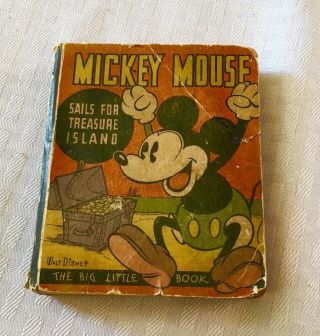 Mickey Mouse Sails For Treasure Island 193os Big Little Book Whitman Publishing