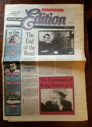 Pere Ubu Cover Cleveland Edition Feb 2,  1989 Alternative Newspaper