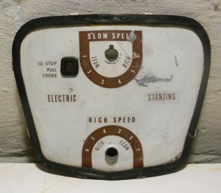 Vintage 1957 Johnson Outboard Motor 35 Hp Carb Control Panel