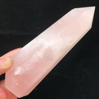 Natural Rose Pink Quartz Crystal Obelisk Magic Wand Reiki Healing 191g A221