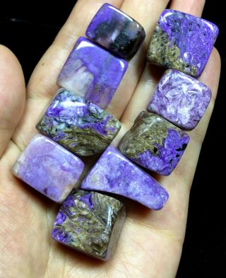 105gnew Gemmy Natural Top Gem Grade Purple Charoite Crystal Polished Healing4