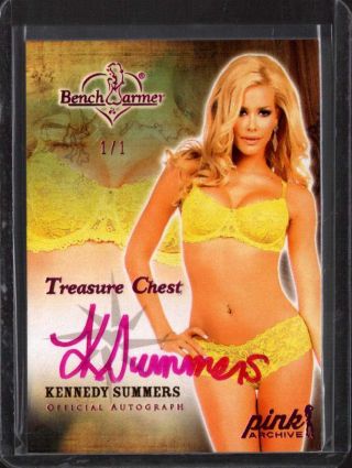 Kennedy Summers 1/1 Treasure Chest 2015 Benchwarmer Pink Archive Auto