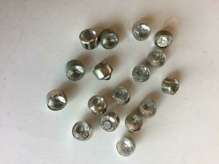 (17) Vintage Rhinestone Sewing Buttons,  5/16 " Metal Base Crafts Jewelry Making