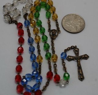 Priced To Sell Today Vintage Multicolor Glass Italy Rosary
