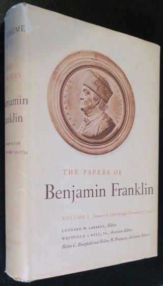 Three Benjamin Franklin Papers Books,  Yale Univ. ,  Index,  Letters,  Essays,  Misc Papers