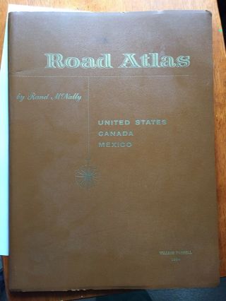 1964 Rand Mcnally Road Atlas With Faux Leather Cover Us Canada Mexico 1960 
