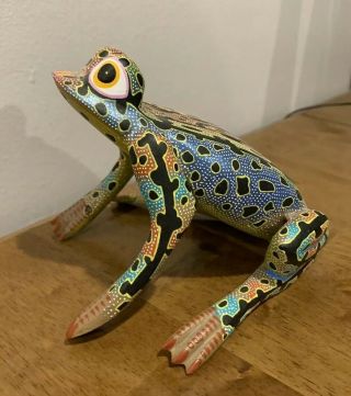 Oaxacan Wood Carving Joaquin Hernandez Frog Oaxaca Mexican Folk Art Alebrije 2