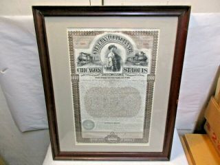 1893 Cleveland Cincinnati Chicago & St Louis Rr $1000 Gold Bond Certificate